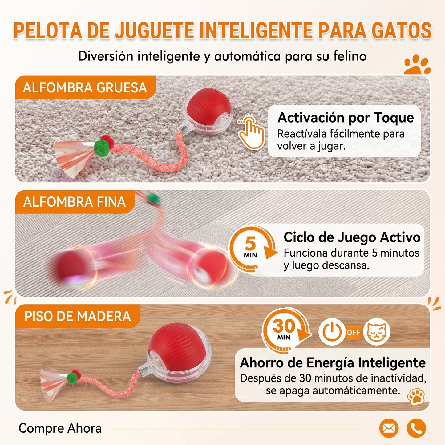 Pelota Inteligente Antiestrés  para Gatos